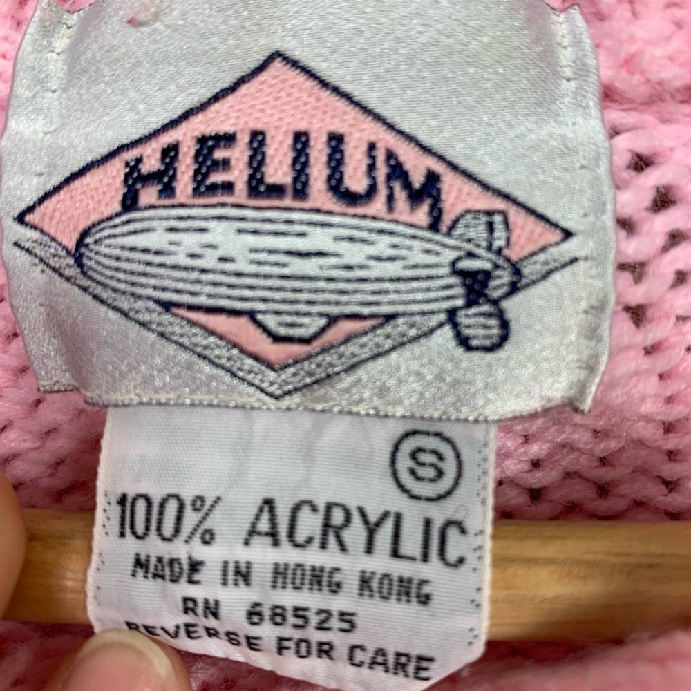 Helium Vintage Acrylic Striped Sweater Pink Grey - Picture 4 of 5